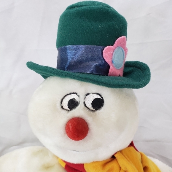 Gemmy Frosty The Snowman Singing Dancing Plush 12 Inch READ Rare Green Hat - Picture 2 of 10
